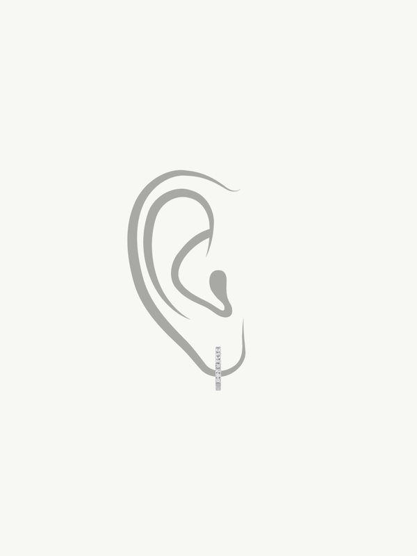 Eternal by Marei Hexagon Pavé White Diamond Earrings In 18K White Gold, 0.20 CTW