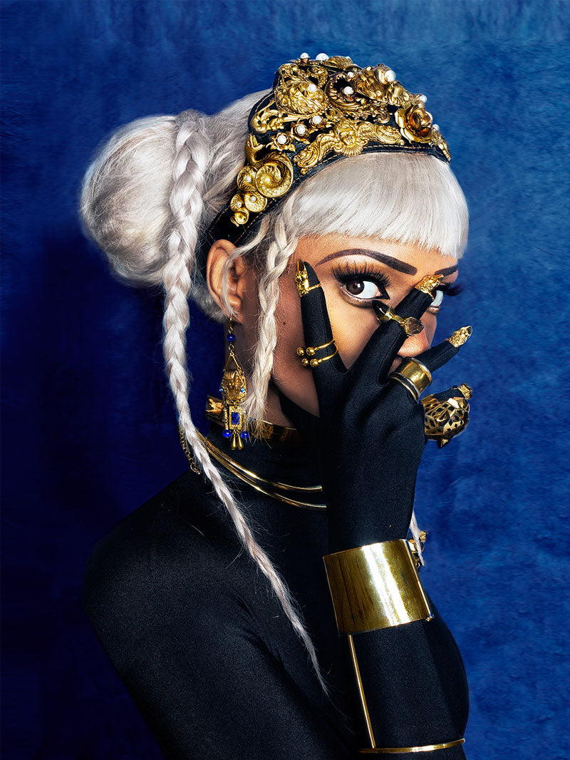 Lina Iris Viktor contemporary British-Liberian artist wearing Diaboli Kill Jewelry