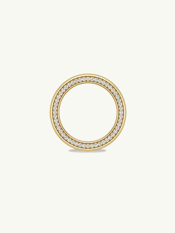 Ignis Wide Diamond Edge Accented Band In 18K Yellow Gold - 6MM