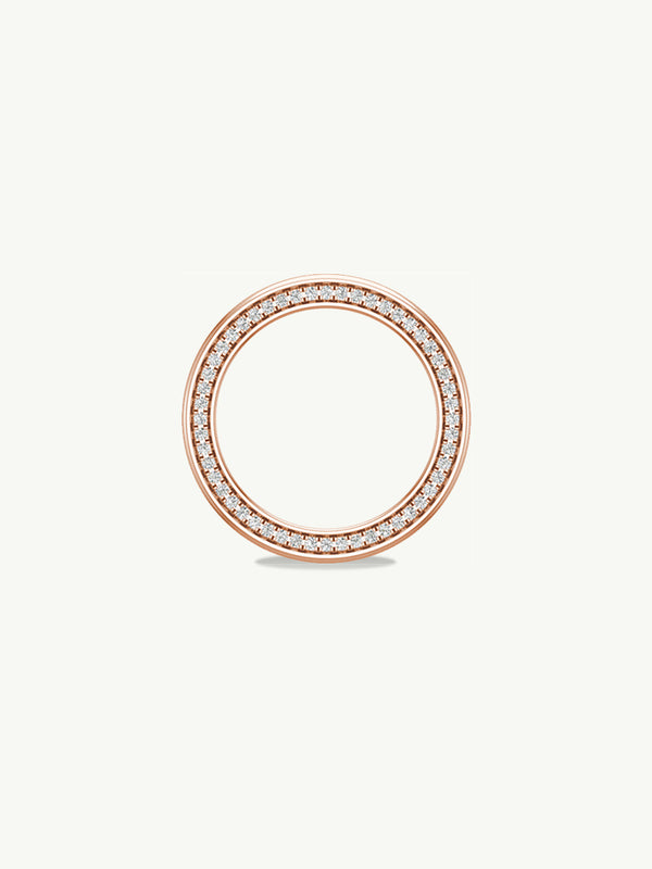 Ignis Extra-Wide Diamond Edge Accented Band In 18K Rose Gold - 8MM