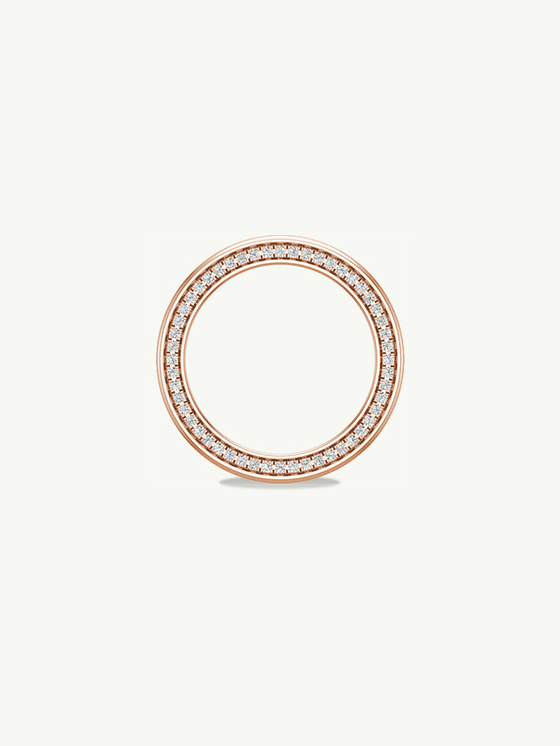 Ignis Extra-Wide Diamond Edge Accented Band In 18K Rose Gold - 8MM
